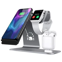 3 в 1 Быстрое беспроводное зарядное устройство кронштейн для iPhone Xs/Apple Watch/Airpods Беспроводная зарядка для iPhone XsMas/Xr/8 plus samsung S9 S8