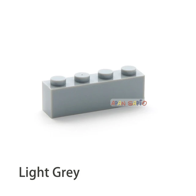 50PCS DIY Building Blocks Thick Figures Bricks 1x4 Dots Educational Creative Size Compatible With Brand Toys for Children 3010 Light Grey 50pcs