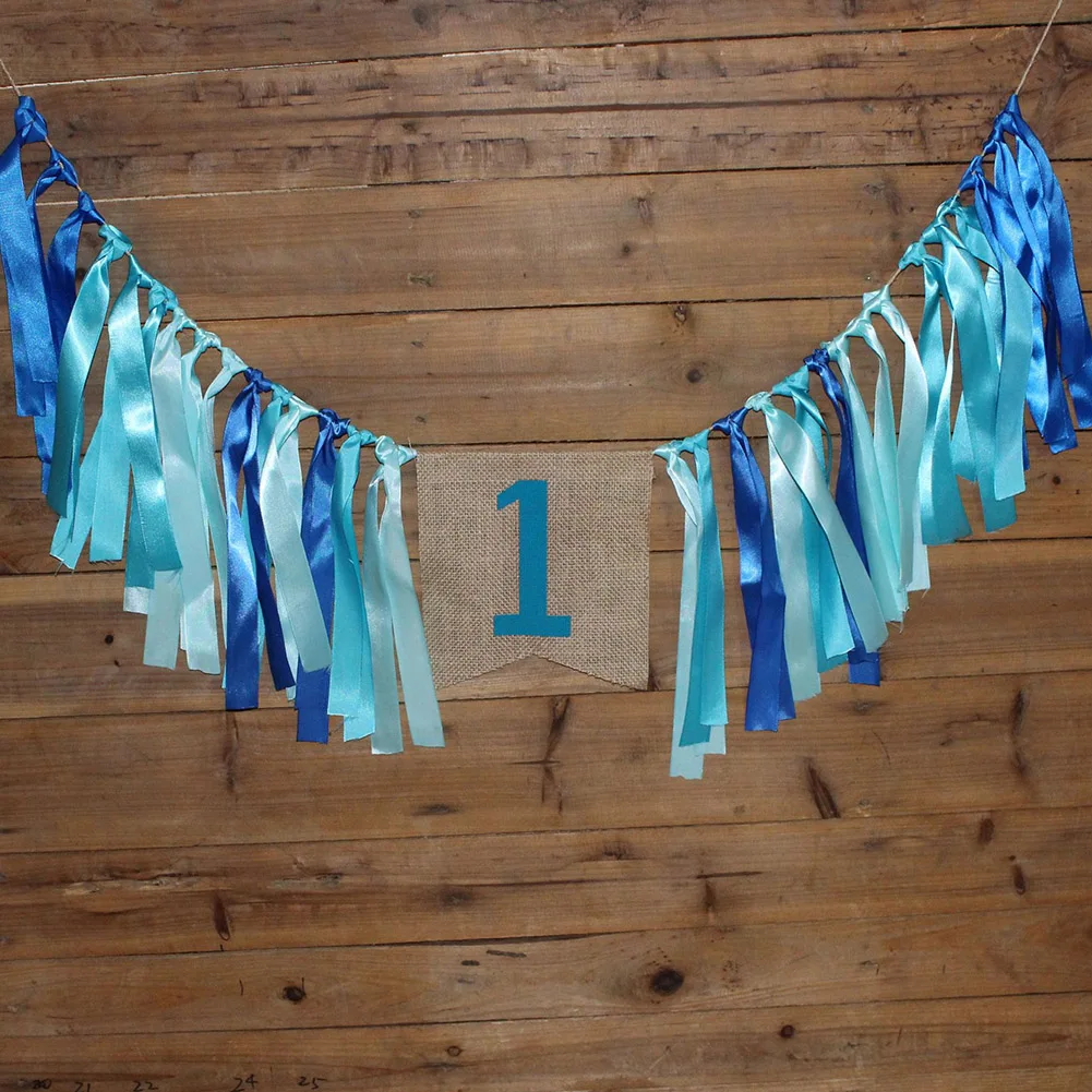 

1 Year Party Decorations Baby Boys Girls Home Hanging Gift Festival Birthday Banner Ribbon Photography Props Pennant Wall DIY