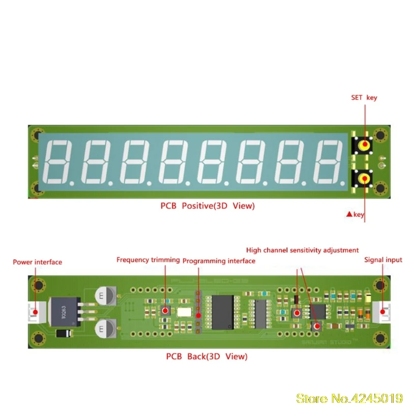 New High quality 0.1-60MHz 20MHz-2.4GHz RF 8 Digit LED Singal Frequency Counter Cymometer Tester Apr