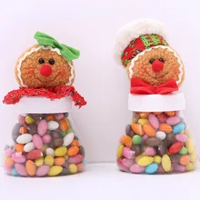 תיבת אחסון ממתקי חג המולד חמודה חמה בקבוק צנצנת בקבוקי סוכר ארגון בית קישוט חג המולד Gingerbread Man מקרה דקור