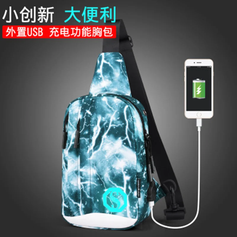 Men Women Backpack USB Charging Oxford Chest Bag Anti Theft Teenager Headphone Hole Night Reflection Design Shoulder Bag BP0221 (23)
