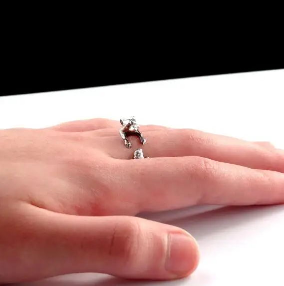 Ретро кольцо с енотом, кольцо с животным, регулируемое, Бесплатный размер, подарок idea-12pcs/лот(2 цвета, свободный выбор/сочетание