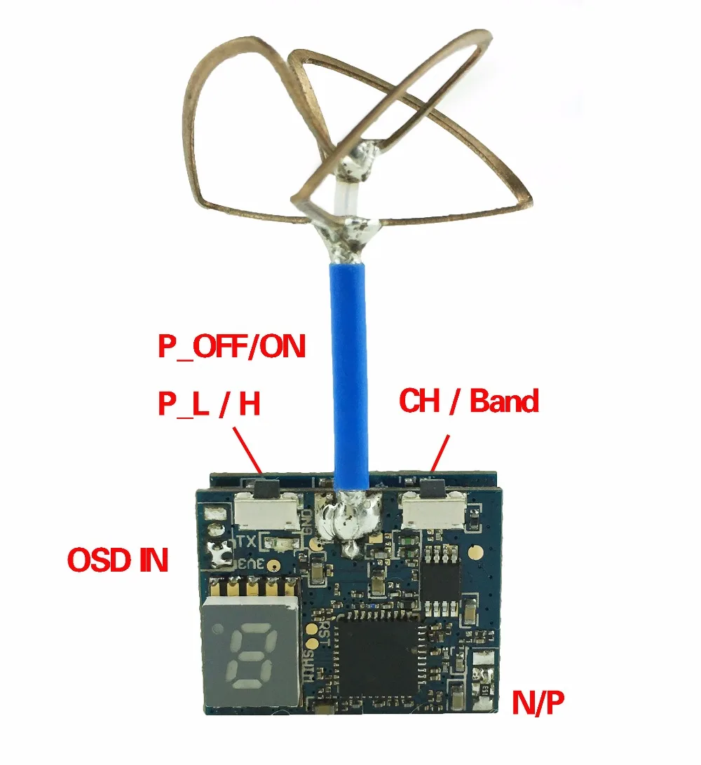 

Aomway 5.8G 40CH Raceband 25mW 200mW Power Switchable Transmitter TX HB25T with 600TVL PAL/NTSC HD Switchable Camera Antenna