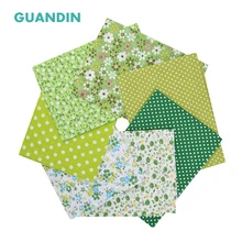 GUANDIN, простое печатное лоскутное изделие из хлопчатобумажной ткани/шитье и квилтинг зеленый цветочный комплект одежды для рукоделия DIY 50*50 см 7 шт./упак