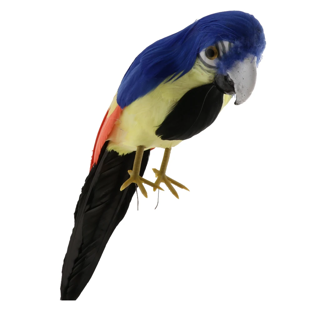 Simulation Parrot Model Artificial Feather Bird Animal Figurine Home Garden Sculptures Yard Law Ornament Decor Fancy Dress Party