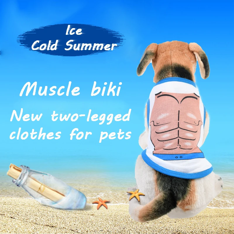 

Puppy costume chest style polyester summer vest T T-shirt masculine and feminine personality clothes sexy dog wear XS/S/M/L