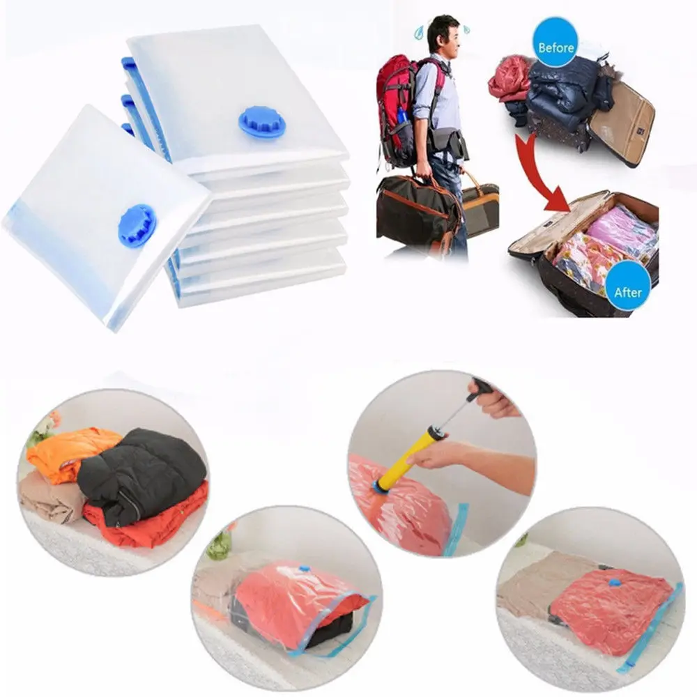 1PC Transparent Large Vacuum Storage Bags Foldable Reusable Space