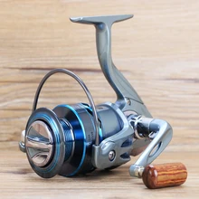 Лидер продаж Рыболовная катушка предварительно загрузка прялка 1000/7000 S Металл Щепка деревянная ручка 12+ 1 BB 5,5: 1 235/450 г