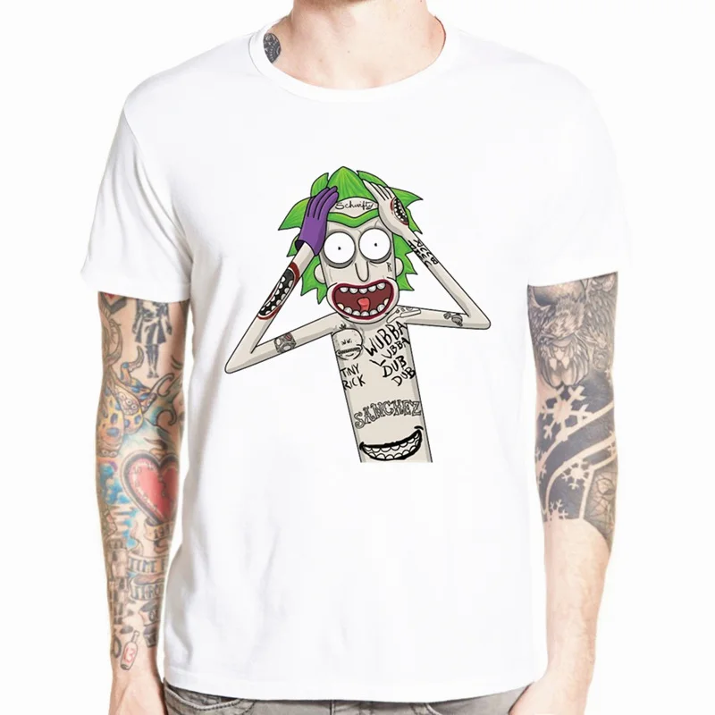 Мужская футболка с забавным аниме Риком и Морти, Повседневная футболка с коротким рукавом и круглым вырезом, летняя белая футболка Swag, футболка HCP134