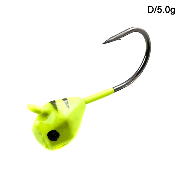 5 Pcs Winter Ice Fishing Hook Lure Mini Metal Bait Fish Head Hook Bait Jigging Fishing Tackle KH889 - Цвет: D 5g