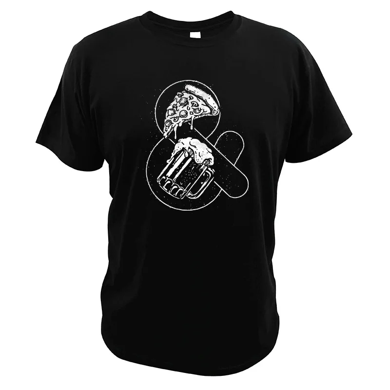 

Pizza T Shirt 100% Cotton EU Size Homme Digital Print Camisetas Beer T-shirt