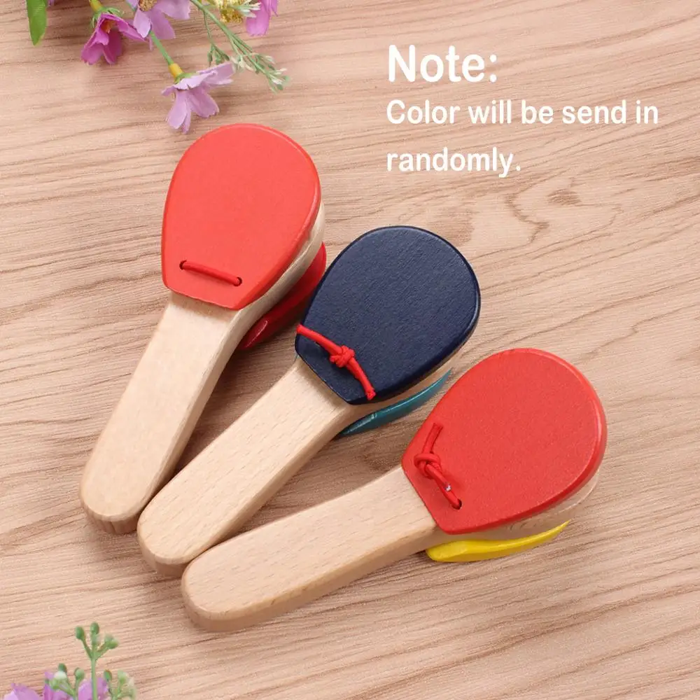 Wooden Castanet  Rhythm Musical Percussion Instrument Toy For Baby Kids Infants (4)