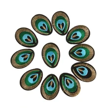 20 pièces Mini oeil de paon patchs brodés à la main fer sur Patch Applique Motif vêtements insignes bricolage artisanat de couture