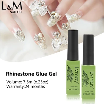 

6 pcs Lvmay 7.3 ml Glitter Glue UV Gel Nail Art Rhinestone Nail Decoration Sticky Nail Gel Nail Art