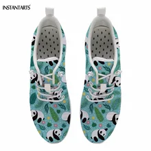 INSTANTARTS/милые женские водонепроницаемые туфли с 3D принтом панды; дышащая обувь для плавания и пляжа; кроссовки со шнуровкой; обувь для плавания