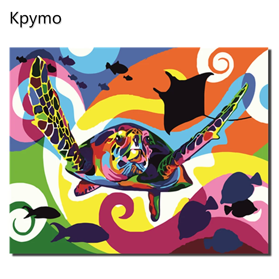 

Frameless Tortoise Animals Abstract Painting Diy Digital Painting By Numbers Modern Wall Art Picture For Home Wall Artwork
