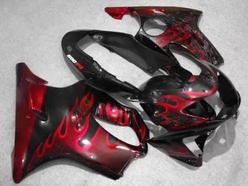 

Injection mold Fairing kit for HONDA CBR600 F4 99 00 CBR600F4 1999 2000 CBR600 Red flames black Fairings set +7gifts CB40