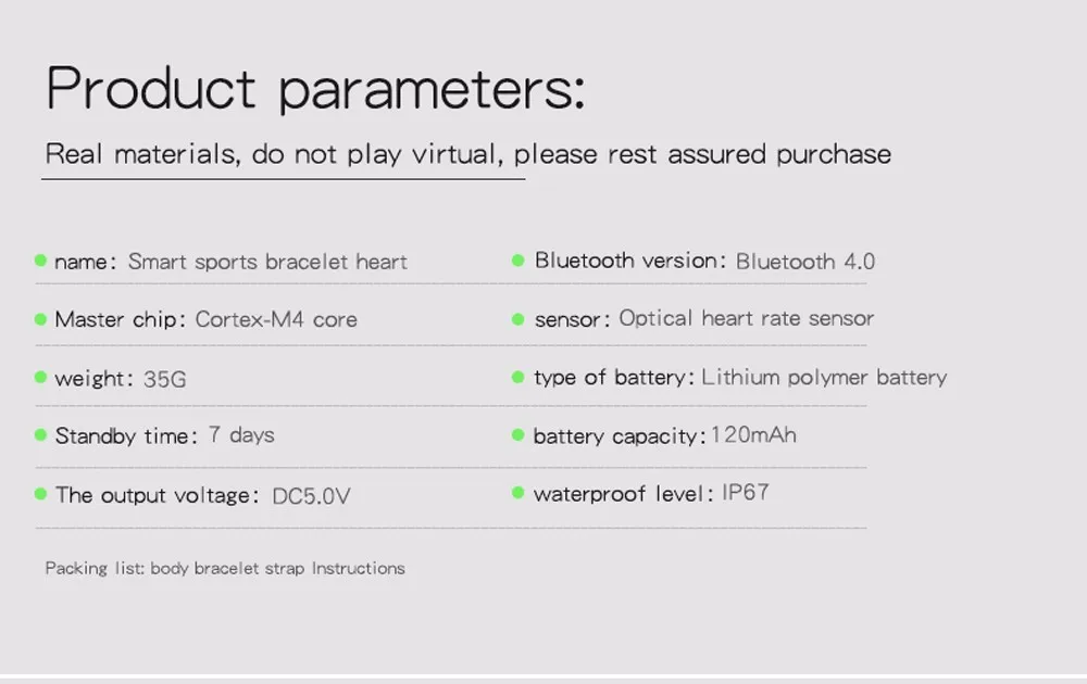 Водонепроницаемый SmartBand Поддержка Bluetooth 4.0 pedometor сердечного ритма Мониторы Smart Band andorid iOS 1 м