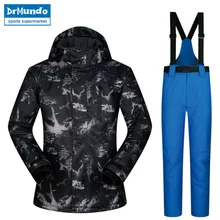 Мужской лыжный костюм, Мужская ветрозащитная Водонепроницаемая утепленная одежда, лыжные куртки и штаны для сноуборда, комплекты зимних брендов