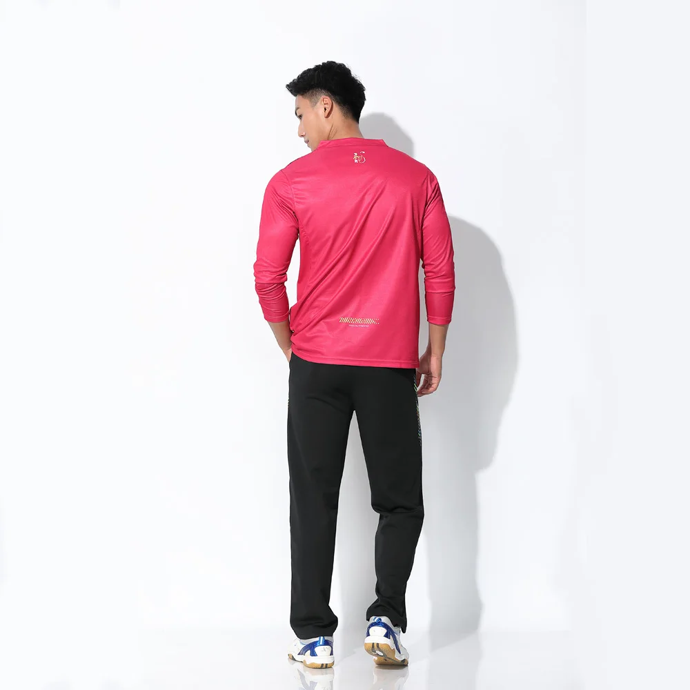 Adsmoney Для мужчин и wo Для мужчин; Длинные рукава v-образным вырезом теннис комплект, персонализированные печатные бадминтон носить длинные рукава футболка+ брюки