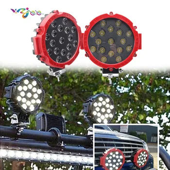 

WZJOO 2pcs 63W 7inch Round LED Working Light SUV Off road Boat Headlight 12V 24V Spot Flood Driving 4X4 Fog work Light For Jeep
