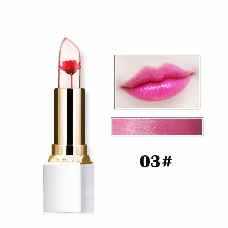 Прозрачный натуральный красный Lip stick Температура Цвет изменить длительный увлажняющий крем цветок желе помады Макияж