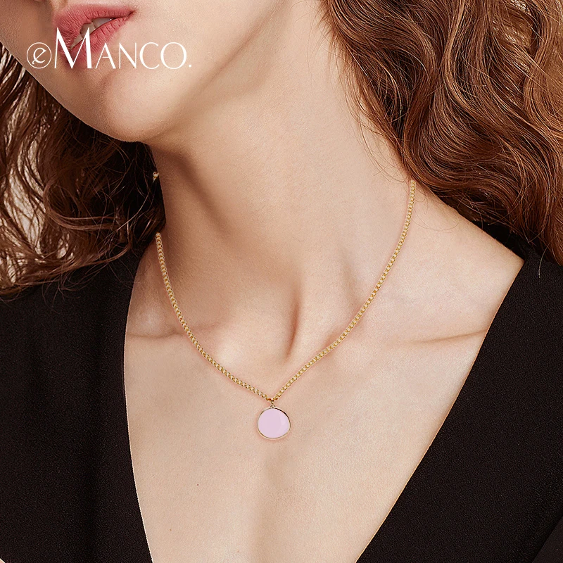 EManco Кристалл бусы колье ожерелье для женщин три цвета короткий кулон ожерелье оптовая продажа очаровательные модные ювелирные изделия Femme подарки купить на AliExpress