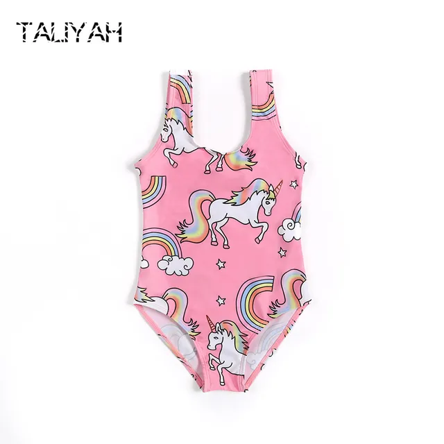 Special Price Pink cartoon kids swimsuits lovely unicorn swimming suit rainbow one piece beach wear 2019 one piece children's swimwear 