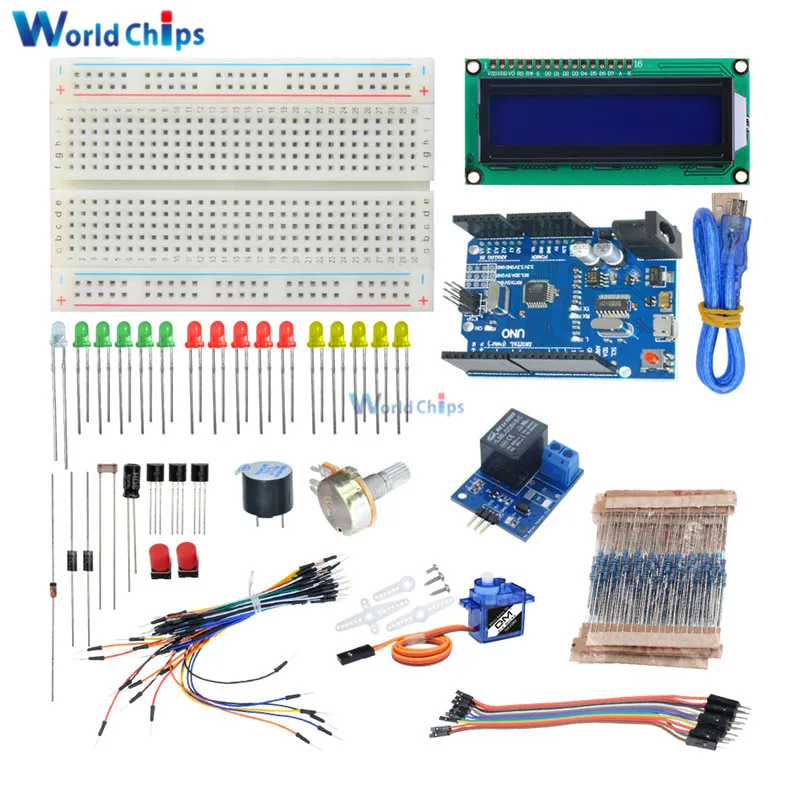 Супер стартовый набор для Arduino UNO R3& Mega2560 плата с сенсором Moudle 1602 lcd led Серводвигатель реле обучения базовый набор