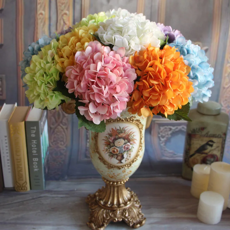 

1pc 45cm Artificial Hydrangea Flowers Real Touch Silk Flowers For Wedding Christmas Party Home Garden Decoration Floral 5 Colors