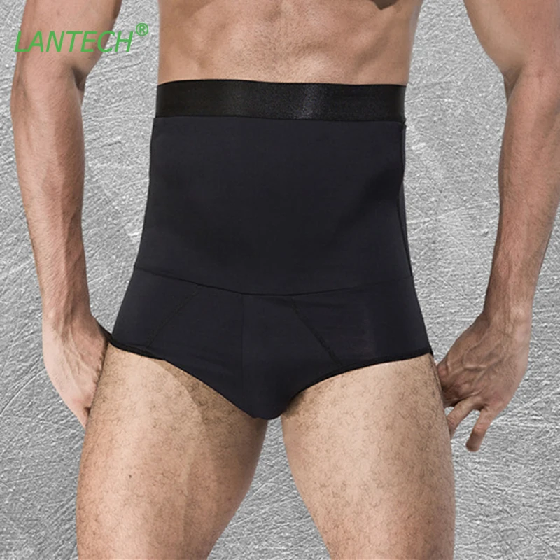 

LANTECH Men Compression Shorts Stomach Shapers Bodybuilding Base Layer Tight Boxers Box Exercise Fitness Shorts
