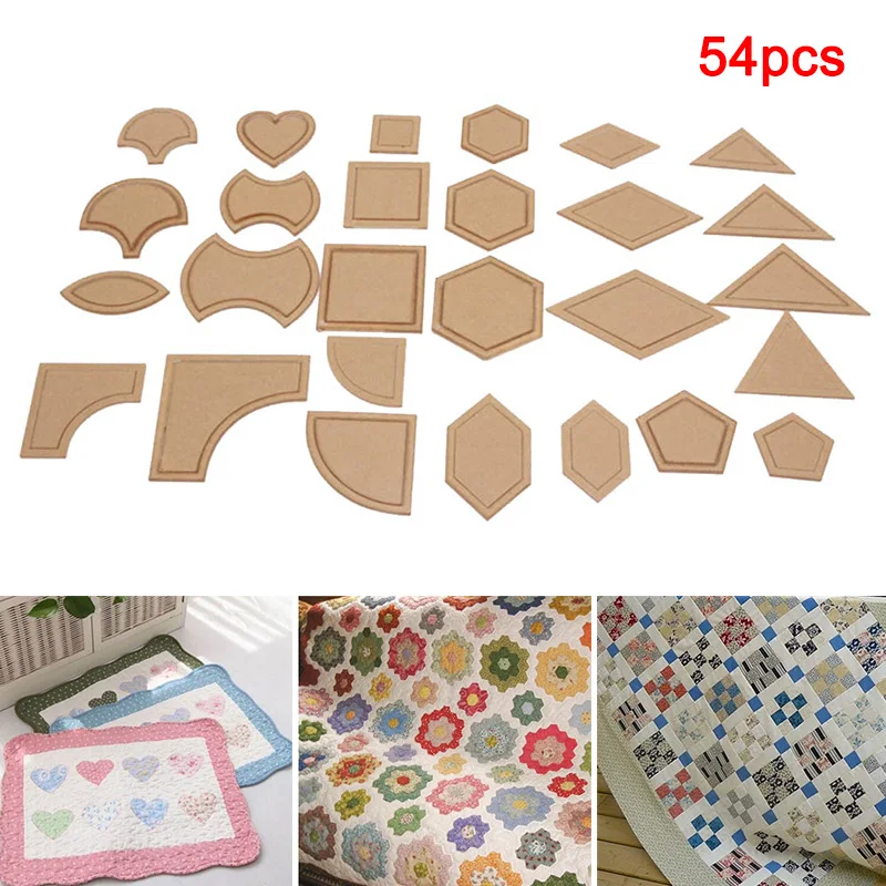 

54pcs/set DIY Mixed Quilting Templates Clear Acrylic Pattern Stencil Template for Craft Sewing Tool 899