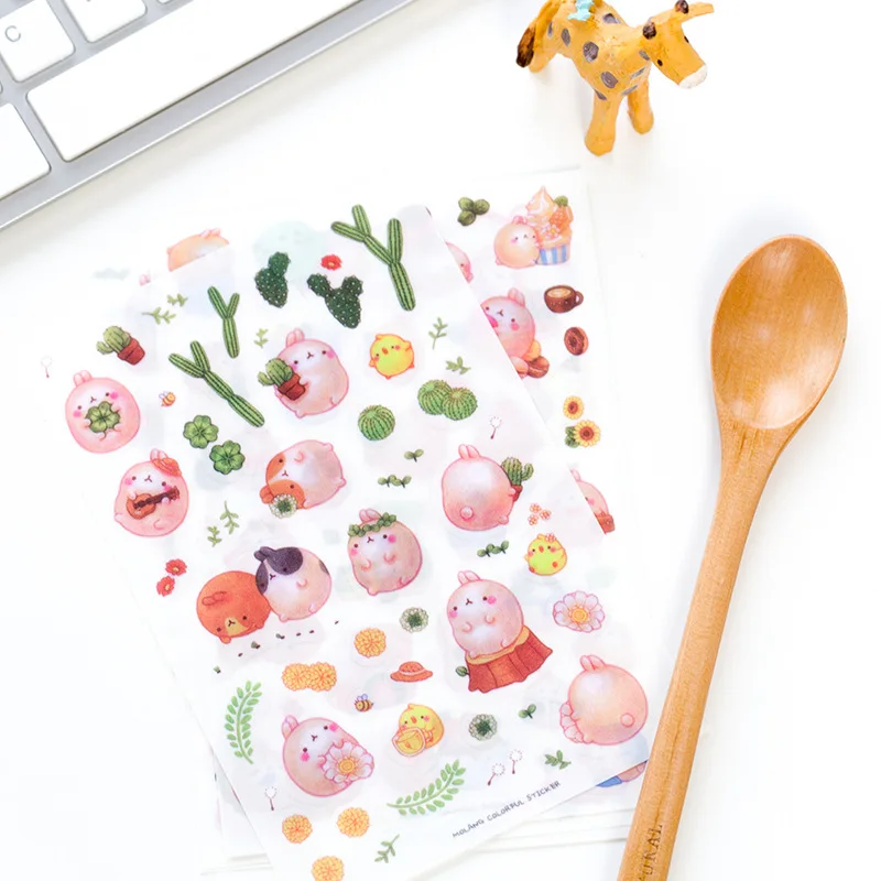 2019 Stickers Kawaii Lovely Cute Transparent Sticker Flakes Gift Seal Sticker Label School Girls Stationery Stickers