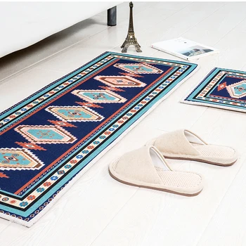 

Traditional Oriental Prints Long Door Mat Pastoral Style Anti-Slip Multi-Use Kitchen/Bathtroom Floor Mat Sofa/Bedroom Rugs