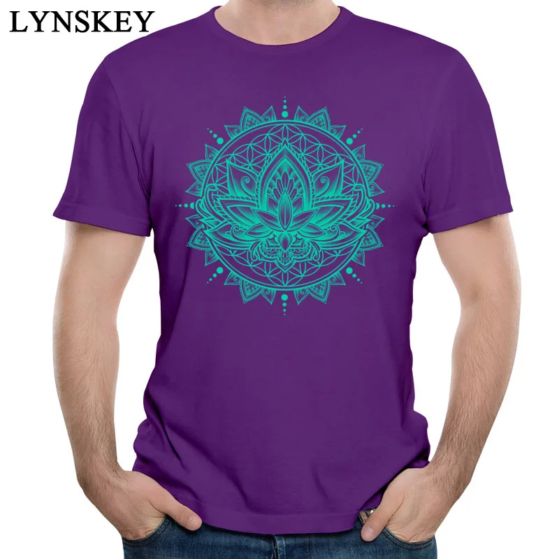100% Cotton Fabric Tops T Shirt Lotus Mandala - Tosca for Boys Summer T-Shirt Casual Cheap Round Neck Short Sleeve Sweatshirts purple