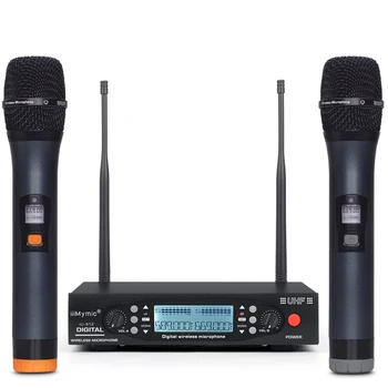

IU-612 PLL UHF Wireless Microphone System 2 way 100 Channels Metal Handheld Wireless Mic Karoke KTV Party Dynamic Microphone