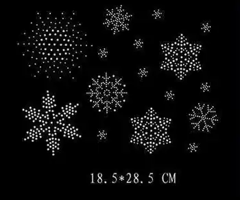 

2pc/lot Christmas Snowflake iron on transfers designs hot fix rhinestone motif patches for shirt coat