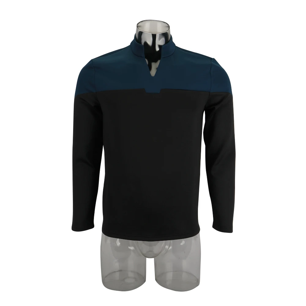 

Cosplay 2019 Star Picard Startfleet Uniform Trek New Engineering Blue Top Shirts ST Costume Halloween Party Prop