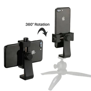 

Universal Tripod Mount Adapter Cell Phone Clipper Holder Vertical 360 Rotation Tripod Stand for iPhone X 8 plus Samsung