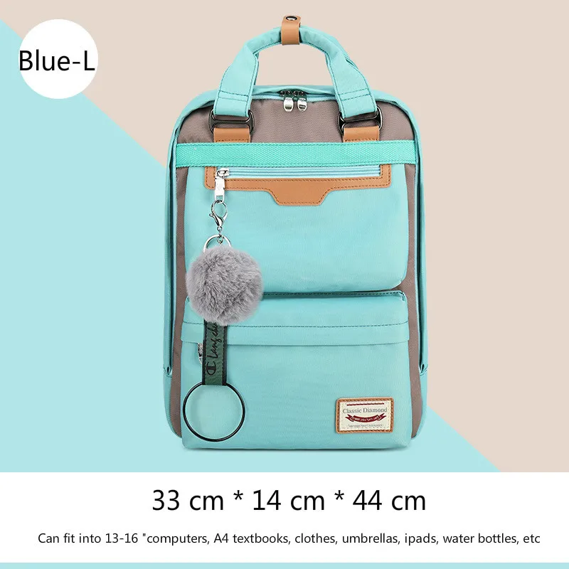 Blue-L Новинка, водонепроницаемый нейлоновый детский рюкзак, дорожные наплечные рюкзаки для девушек и студентов средней школы, детские школьные сумки, женская сумка - Цвет: Blue-L