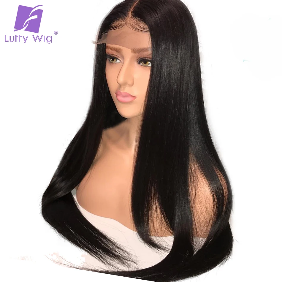 

Luffy Straight 5x4.5 Silk Base Full Lace Human Hair Wigs Brazilian 100% Remy Hair Silk Base Lace Wigs Pre Plucked With Baby Hair