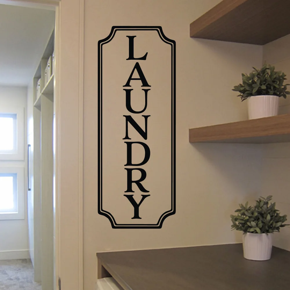

Laundry Vinyl lettering wall Decal laundry room Glass Door wall sticker waterproof removeable vinyl decoration decal G525
