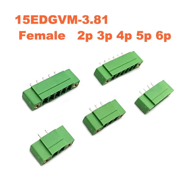 15EDGVM female terminal block pitch 3.81mm