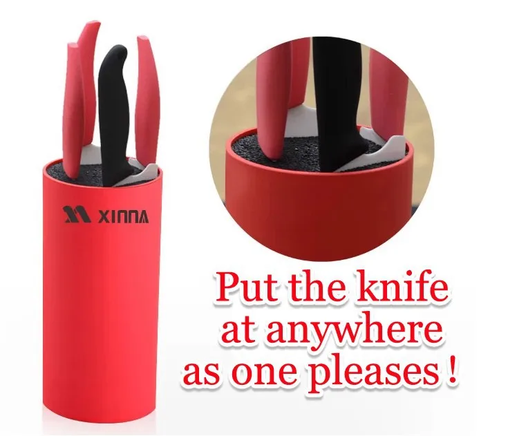 Бесплатная доставка 4 вида цветов Керамика нож блок, держатель небрежность нож, многоцветные нож блок, pp Материал держатель ножа