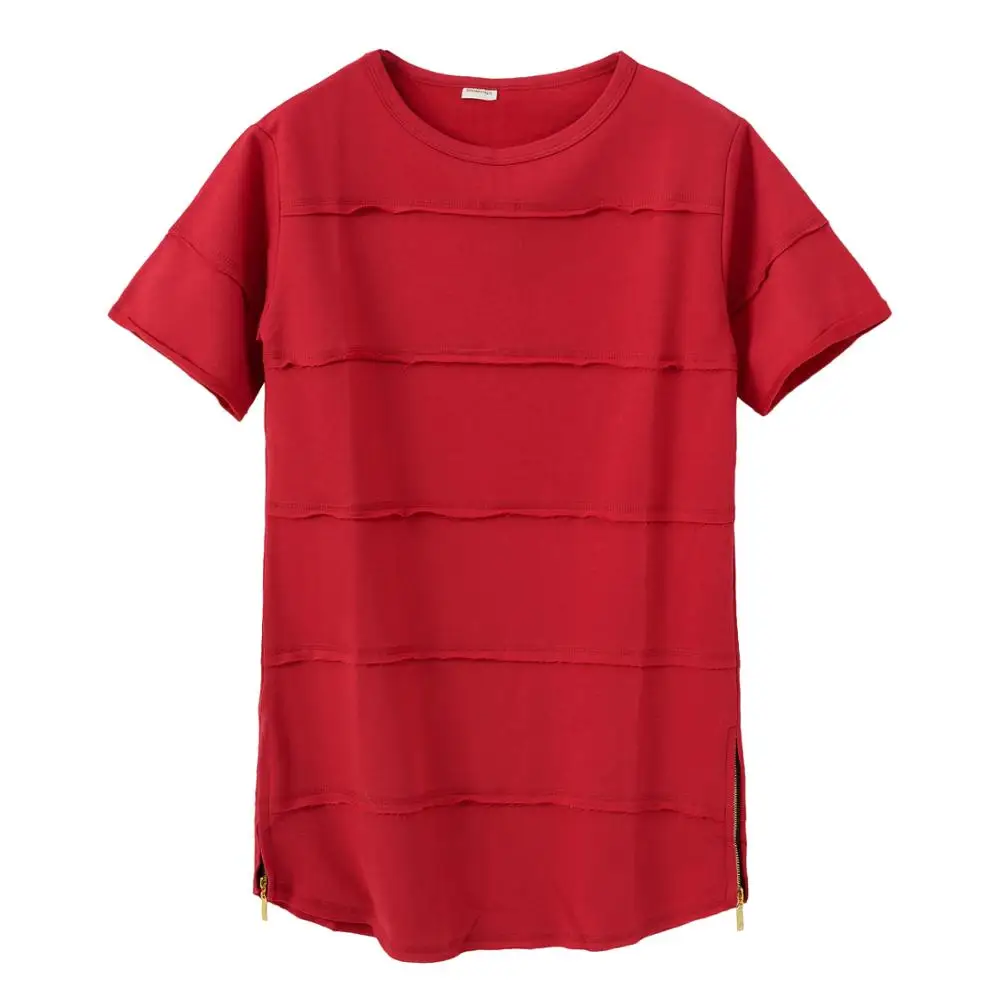 2017 summer new skirt zipper open fork burrs pure color round collar short sleeve T-shirt male big yards leisure loose t-shirts 2017 summer new skirt zipper open fork burrs pure color round collar short sleeve T-shirt male big yards leisure loose t-shirts