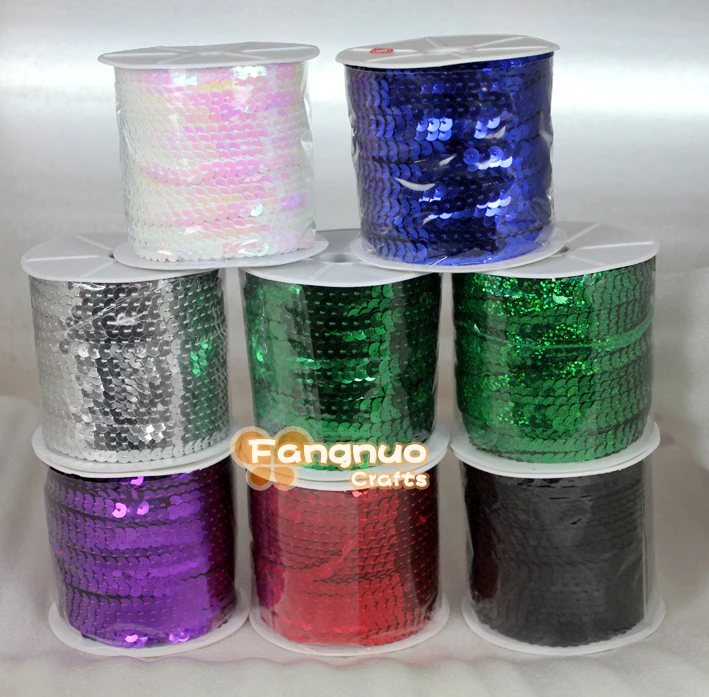 

PVC glitter sequins clothing footwear accessories DIY jewelry accessories 6mm string line sequins bulk sequins