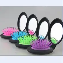 Облегчает Расчесывание Волос два-в-одном складной воздушной подушке массаж гребень с зеркалом, как инструмент для укладки антистатические гребень головы Массажер расческа