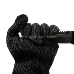 10 пара анти-вырезать перчатки черный защитные рабочие перчатки для работы перчатки сократить перчатки с Проволока из нержавеющей стали