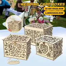 L/S стиль DIY свадебная открытка коробка деревянная коробка для денег с замком великолепное свадебное украшение поставки для вечерние деньги для хранения
